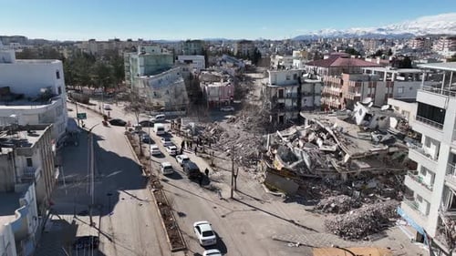 Luftbild des Erdbebens der Stadt Adiyaman