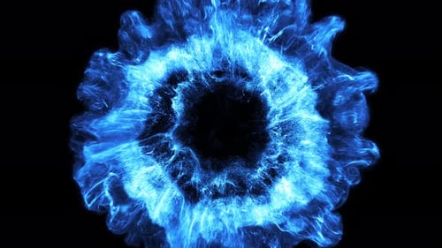 Abstract Blue Energy Particle Blast Reveal
