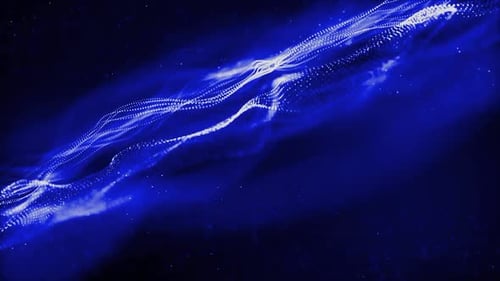 Blue Glowing Particles Wavy Motion Loop