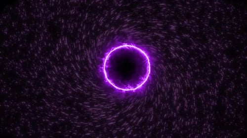 Abstract Space Vortex with Glowing Purple Energy Ring