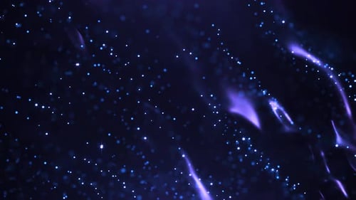 Purple wave particles cyber technology background Abstract seamless animation of glow dots, mesh, pa