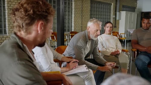 Adults Meeting in Support Group Circle