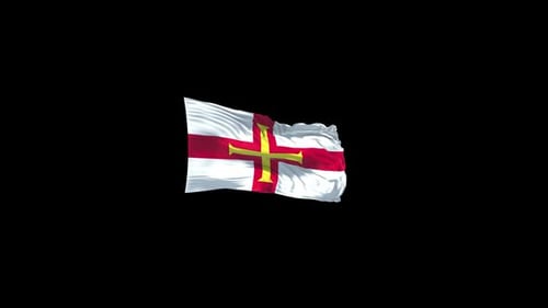 Guernsey Flag Waving Loop Animation