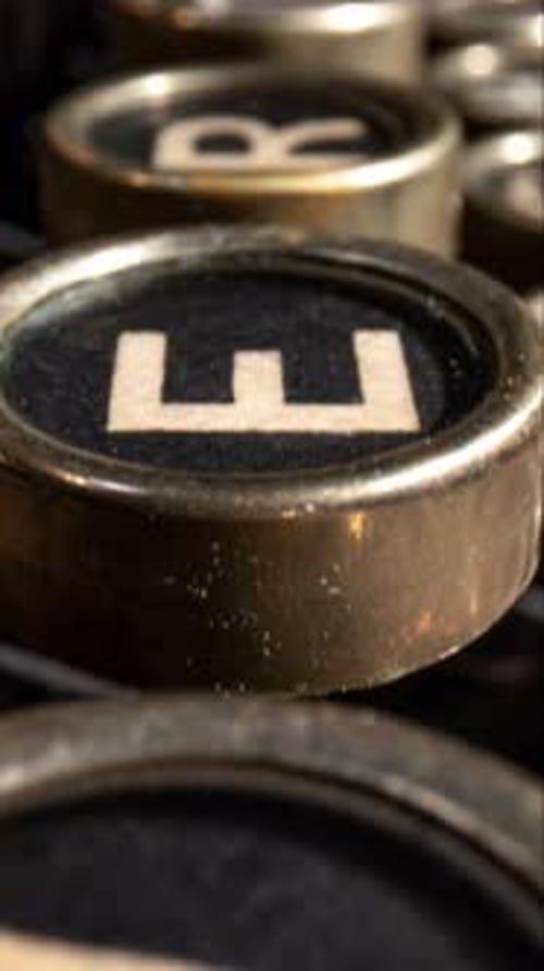 Extreme Close Up of Antique Typewriter Keys