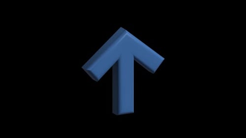 3d Blue Arrow Up Icon Loop