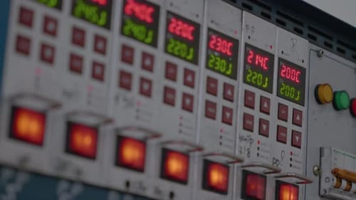 Industrial Machine Panel with Temperature Control Display