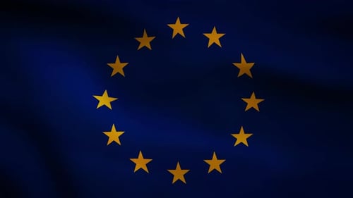 Realistic Waving European Union Flag Motion Graphic