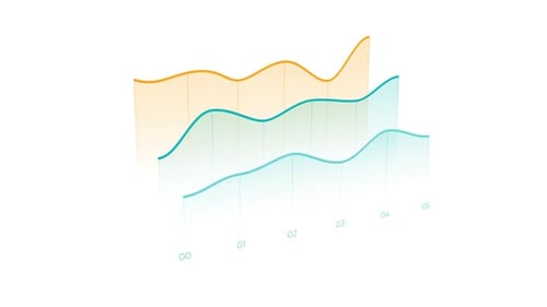 Animated Element for Business Infographics Layered Line Chart