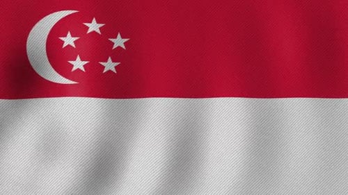 Waving Fabric Flag of Singapore Seamless Loop