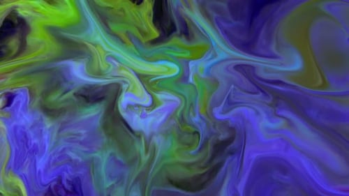 Abstract Blue Purple and Green Liquid Swirl