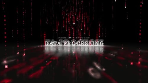 Futuristic Digital Rain Text Reveal for Data Processing