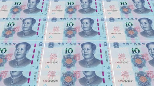 Yuan Money Printing Background Animation 4K