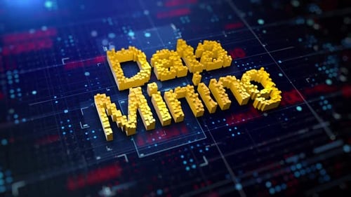 Futuristic Data Mining 3D Text Digital Technology Animation