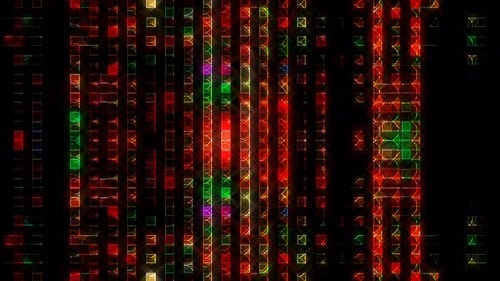 Animated Glowing Digital Data Grid Technology Background