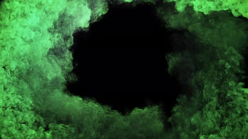 Dynamic Green Smoke Fluid Swirl Reveal Transition