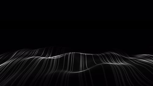 Abstract waves seamlessly flowing with soft light and bokeh. White and black digital waves. Technolo