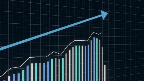 Animated Business Growth Chart with Upward Arrow