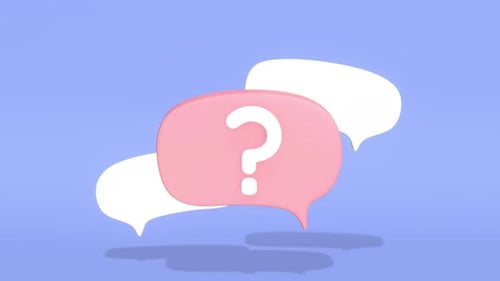Modern 3D Chat Bubbles with Question Mark Animation