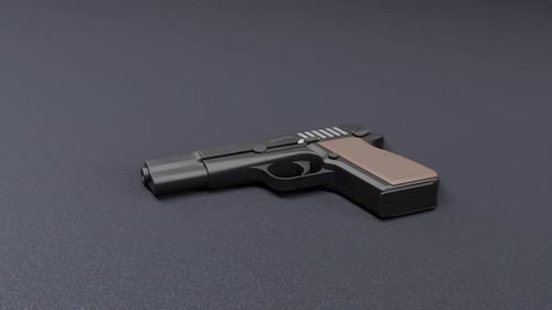 Modern Realistic 3D Handgun Rotating Animation