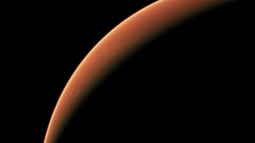 Amazing Red Planet Mars in Deep Stellar Space