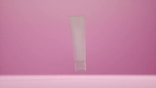 Minimalist Rotating Cosmetic Product Tube 3D Animation
