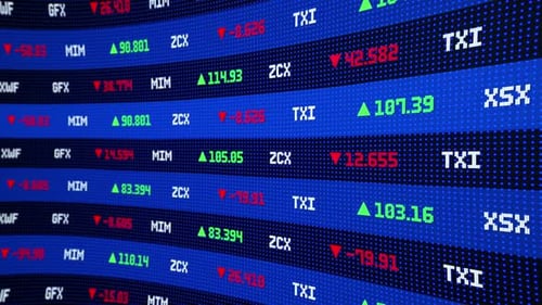 Stock Market or Stock Exchange Information with Data of Price Change and Volume