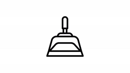 Animated Dustpan Icon for Cleaning Concepts