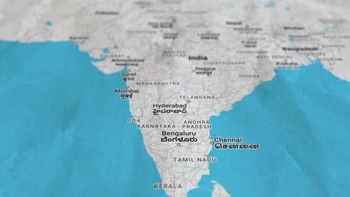 India, Paper Travel Map