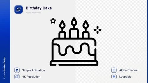 Animation Birthday Cake Icon