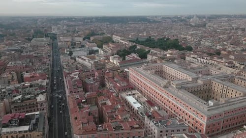 Aerial video flies forward over Vatican City