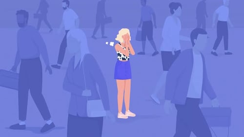 Animated Feeling Alone Illustration