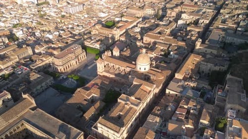 Aerial view of Noto Cathedral, Italy.