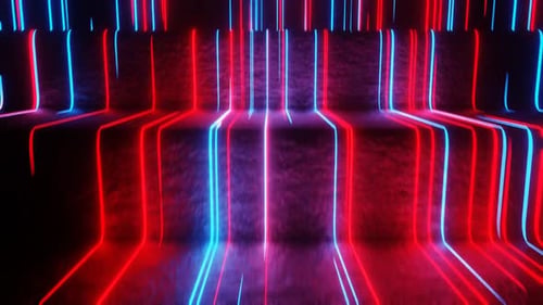 Red And Blue Neon Glow Rungs Background Vj Loop In HD