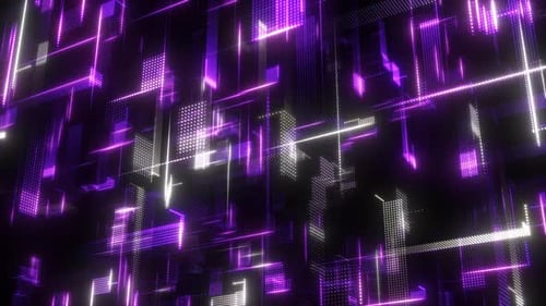 Abstract Futuristic Technology Network Background with Purple Neon Glow