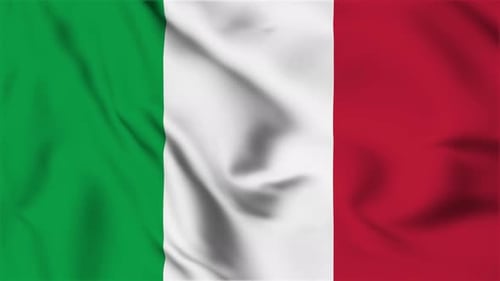 Realistic Waving Italian Flag Seamless Loop Animation