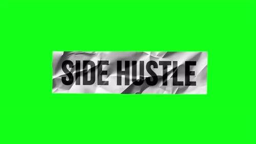 Side Hustle Paper Style Headline Title Green Screen 4K