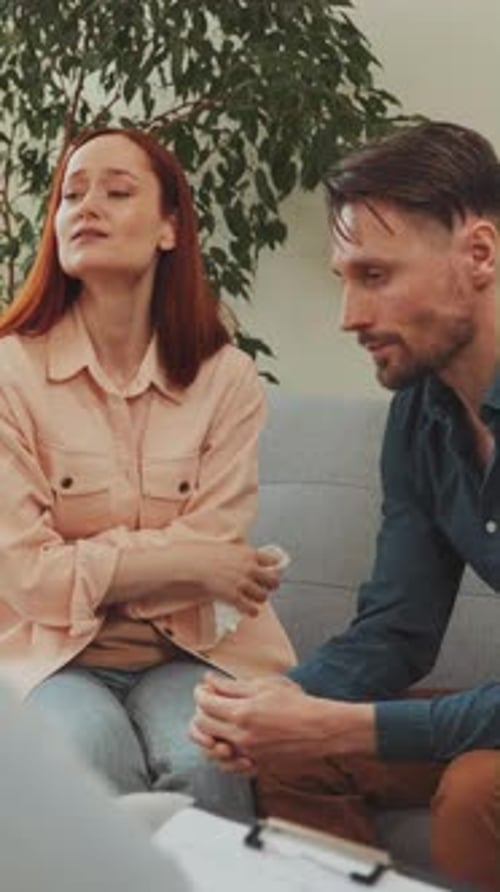 Emotional Couple During Therapy Session