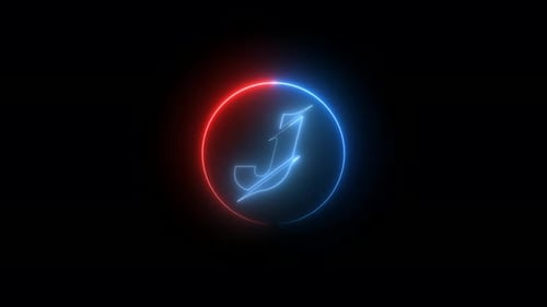 Alphabet neon J word animation Vd1625