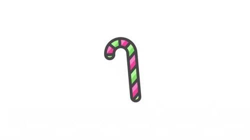 Animated Candy Cane icon Alpha Channel