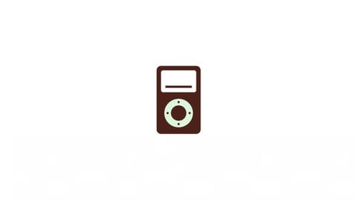 Flat Design Music Player Icon Animation