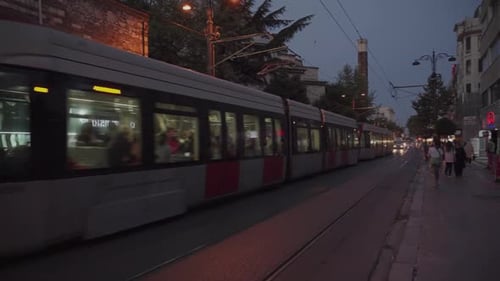 Night City Traffic and Tram Motion