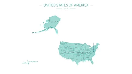 Flat Design USA Map Animated Infographic with States