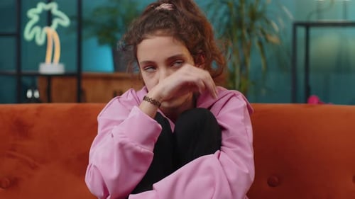 Preteen Girl Suffers From Unfair Situation Unrequited Love Violence Abuse Bullying in Family