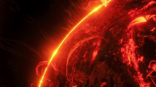 Feurige Oberfläche eines fernen Sterns mit lebhafter Sonnenaktivität