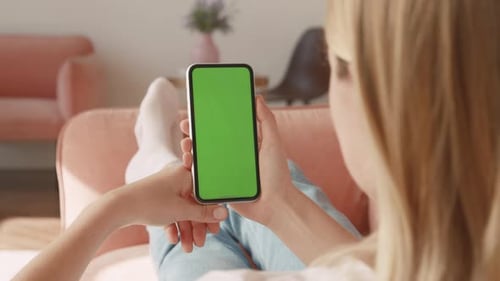 Phone with Green Screen and Chroma Key. Chromakey Mock Up with Tracking