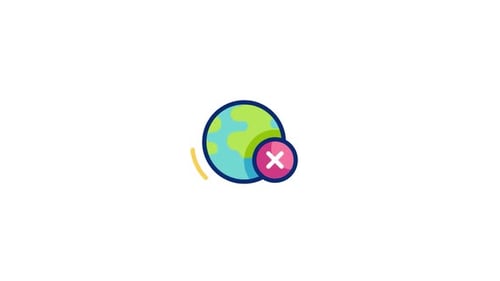 Animated World Globe Disconnect Error Icon