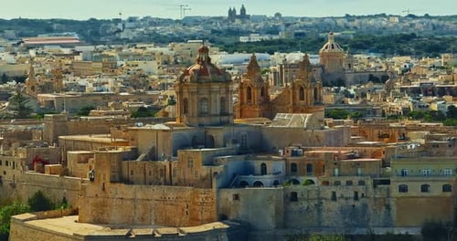 Aerial View of Mdina A Beautiful Historic City with Centuries of History and Stunning Views of Malta
