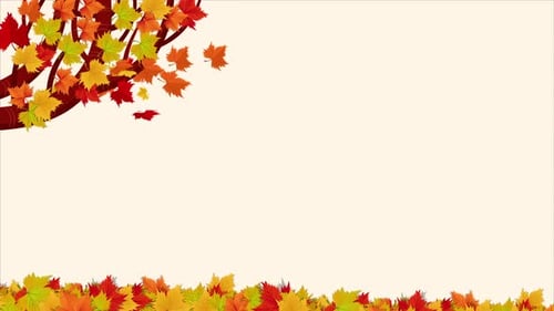Flat Design Autumn Leaves Falling Loop Background