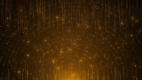 Elegant Golden Particle Streaks and Light Motion Background