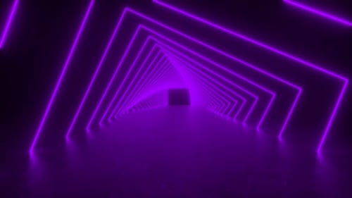 Purple Tunnel With Central Block